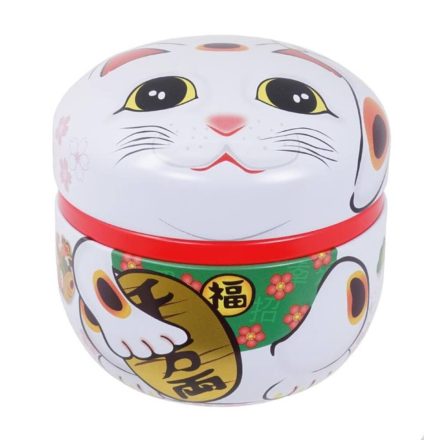 Maneki Neko fehér színű tea tároló