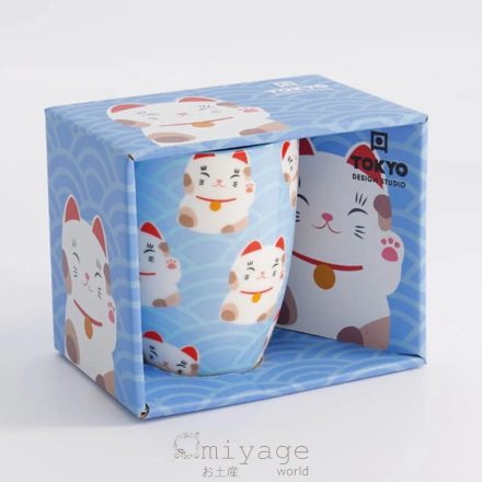 Maneki neko bögre-sok cicával