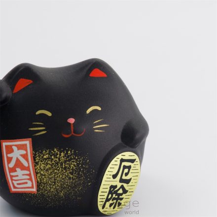 Maneki neko fekete, 5,5 cm 