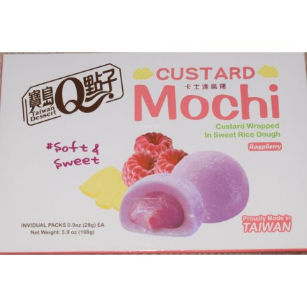 Málnás custard mochi